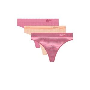 kindly yours Women's Sustainable Seamless Thong Underwear, 3-Pack Size XS